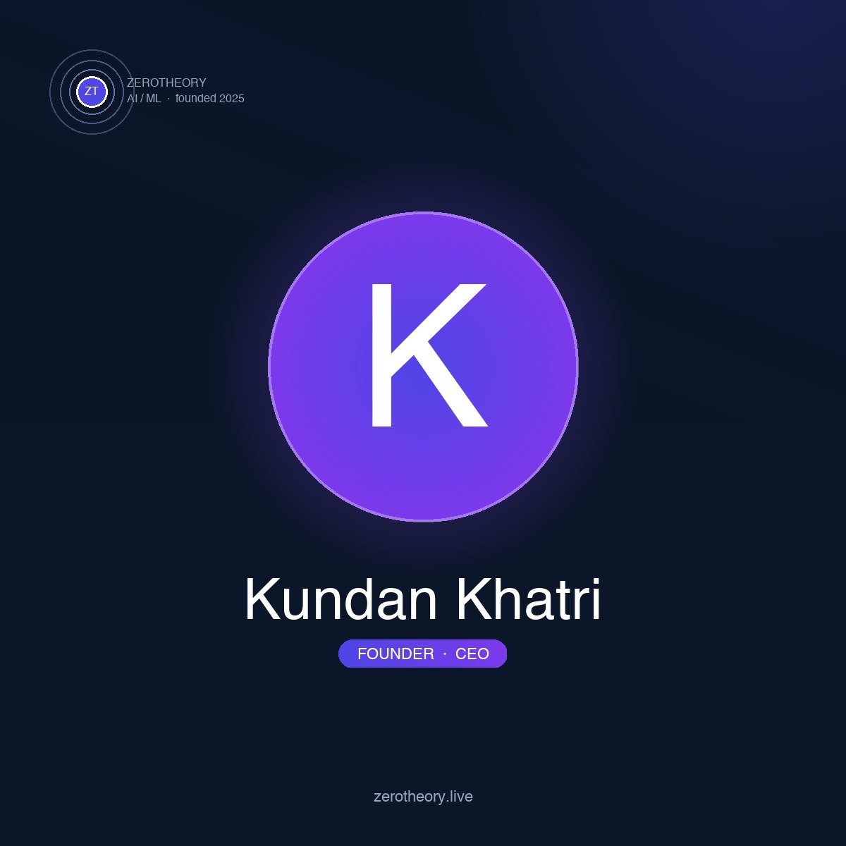 Kundan Khatri — Founder & CEO of ZeroTheory AI